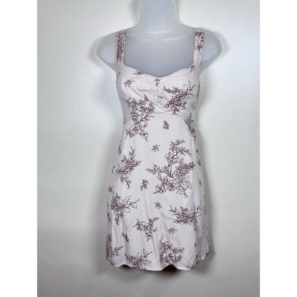 old navy fit flare mini dress Floral 90s Y2K Babydoll Ruched Small Rayon